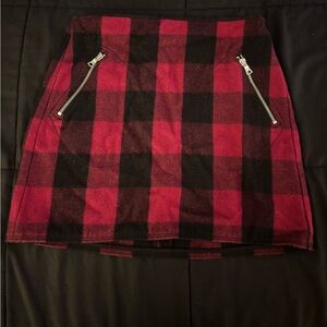 GAP Red and Black Checkered Mini Skirt